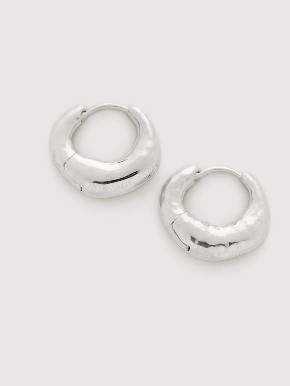 Monica Vinader Deia Huggie Earrings Sterling Silver W/ Box & Pouch Good Cond